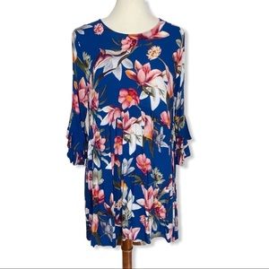 Umgee Royal Blue Floral Tunic Dress